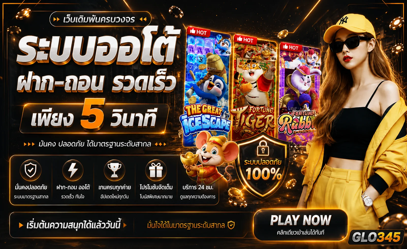 GLO345 ทางเข้า สล็อต คาสิโนสด และบริการออนไลน์ครบวงจร